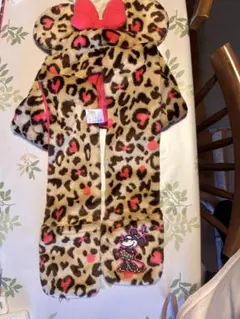 ミニー・マウス ヒョウ柄フード付きスカーフ　ファンキャップ