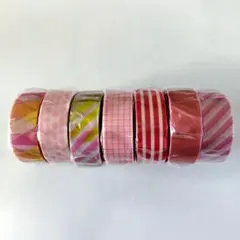 カモ井 mt マスキングテープ 7個セット 15mm 赤＊ピンク系