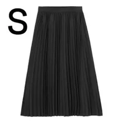 新品　GU WOMENプリーツミディスカート　ブラック　S