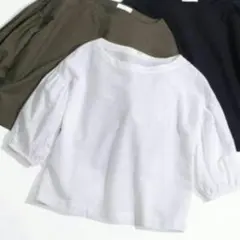 UNIQLO ユニクロ リネン混　コットン混　ブラウス　シャツ　バルーン袖　白