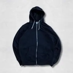 OLD NAVY ジップパーカー L TALL ブラック 無地 フルジップのサムネイル