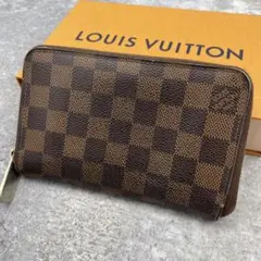 【希少・美品】ルイヴィトン ジッピーウォレット ダミエ　N60028 レザー
