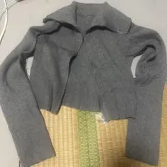 レディース ダブルジッパー グレー ニット？のサムネイル
