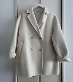 UNIQLO アイボリー ダブルフェイスショートコート　未使用級