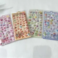 ボンボンドロップシール風 ぷくぷくシール　４枚セット