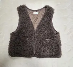 【美品】チャオパニックティピーパイピングファーベスト ブラウン