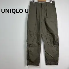 極美品】Uniqlo U ワイドフィットワークパンツ オリーブ 64 カーキ