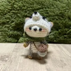 ハンドメイド あみぐるみ キツネ着ぐるみのくまさん
