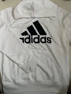 アディダス　ビッグロゴライトスウェットパーカー　タグ付き　ホワイト