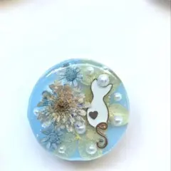 レジン ヘアゴム ドライフラワー ねこちゃん No.137 - メルカリ