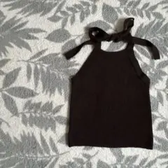 新品未使用 リブ編み ダークブラウン ノースリーブ Mサイズ 2way