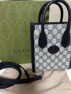 GUCCI ミニトートバッグ インターロッキングG／GGスプリーム／2WAY