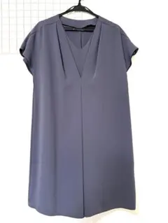 VIS ビス ワンピース M グレー Vネック フレンチスリーブキャミソール付きのサムネイル