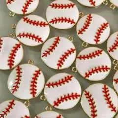 【25こ】野球ボールチャーム♡キーホルダー素材♡ハンドメイドに♡♡
