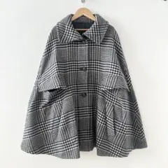 MAXMARA ダブルフェイスポンチョコート　リバーシブル　ネイビー　グレーのサムネイル
