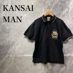 KANSAI MAN メンズ L ブラック 刺繍ロゴ Tシャツ ビンテージ　古着のサムネイル