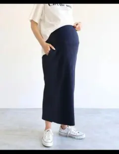andme セルフカットタイトスカート L ネイビー