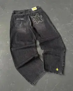 黒バギーデニムスターチーム menes jaded london bigboy似