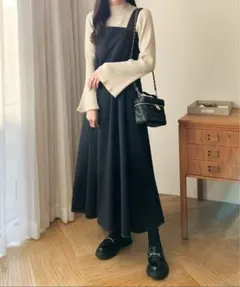 新品タグ付きHEATHER ステッチボリュームジャンスカ