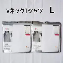 L カットオフ グンゼ メンズ Vネック ホワイト Tシャツ 2枚