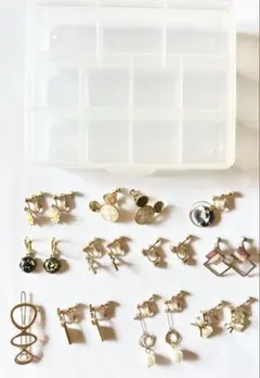 【本日限定・最終値下げ／即購入◎】イヤリング9点 ゴールド系 おまけ&ケース付