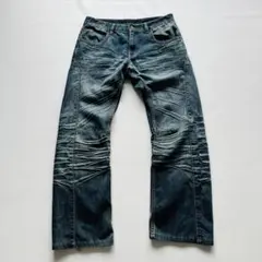 鬼ヒゲ フェード ハチノス 立体裁断 00s y2kブラックデニム W34 | Mercari