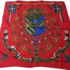 お値引き不可【古着】ヴィンテージスカーフ 赤 rech georges