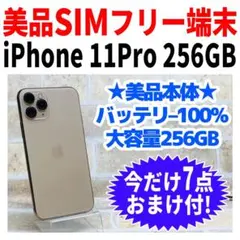 美品 SIMフリー iPhone11Pro 256GB ゴールド 電池新品
