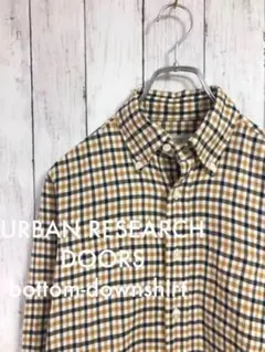 UR DOORSアーバンリサーチドアーズ　チェック柄ボタンダウンネルシャツ　総柄