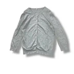 無印良品　長袖 カーディガン Mサイズ　グレー　灰色　mujiコットン100%