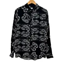 ZARA ザラ バンダナ 総柄 レーヨン シャツ 長袖