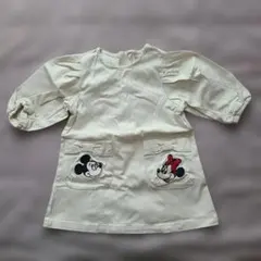 ミッキー ミニー 刺繍 ワンピース　プティマイン　80
