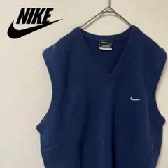 Nike Golf ネイビー Ｖネック ベスト刺繍ロゴ Lサイズ