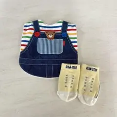 miki HOUSE スタイ　デニムスタイ　コンバース靴下