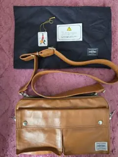 PORTER　ポーター　フリースタイル　ショルダーバッグ　吉田カバン　キャメル