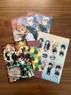 まとめ売り 鬼滅の刃 クリアファイル ノート 下敷き ぬりえ 5点セット