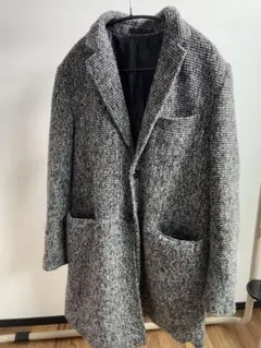 JUNRED ツイード風 チェスターコート グレー系