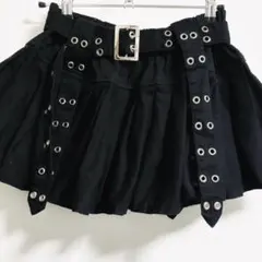 プリーツパンツスカート　ブラック