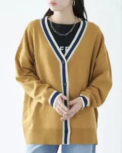 earth music&ecology Vネック カーディガン 薄手 春ニット