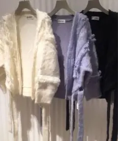 新品！SNIDEL ファーライクレース ニットカーディガン