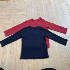 赤 ネイビー 長袖カットソー 90サイズ 2枚セット