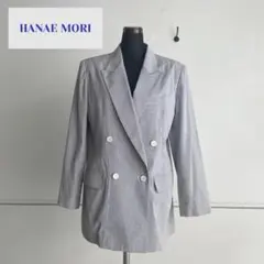 HANAE MORI ストライプ ダブルジャケット M 綿100%