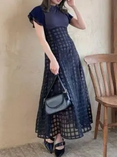 dazzlin　シアーチェックコルセットワンピース　Sサイズ