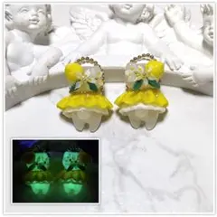 18980…チャーム【蓄光】レモン猫ちゃん(1pair)￥1,380-