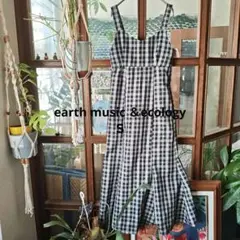 earthmusic＆ecology　チェックキャミワンピース　Ｓ