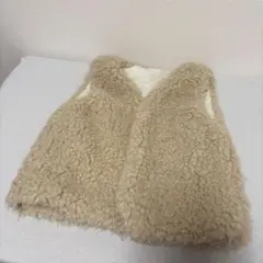 キッズ ボアベスト ベージュ ノースリーブ