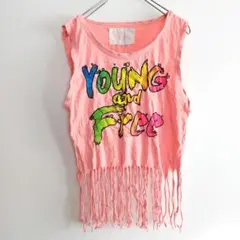 YOUNG and FREE ノースリーブ Tシャツ【S】海外古着
