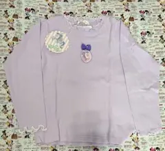 ［新品］ECONECOリボン付き長袖カットソー ラベンダー130