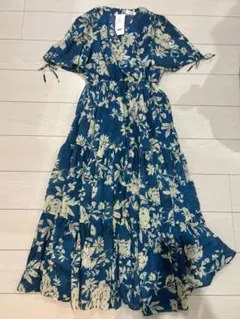 efla 花柄ティアードワンピース 半袖 Mサイズ