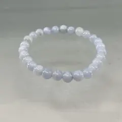 BRY0816☆ブルーレースアゲートブレスレット☆高品質　天然石　美品